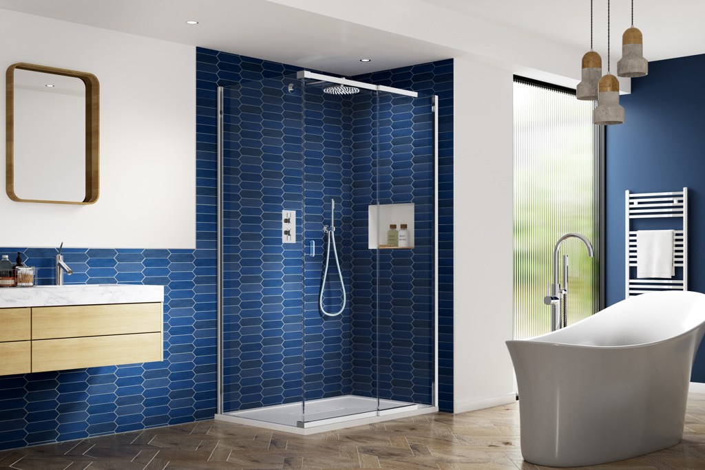 Kudos Pinnacle8 1500mm Sliding Corner Door - Chrome 11