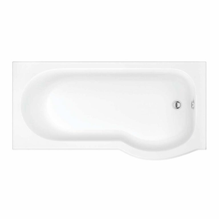 Bayou P Shape Shower Bath Right - White
