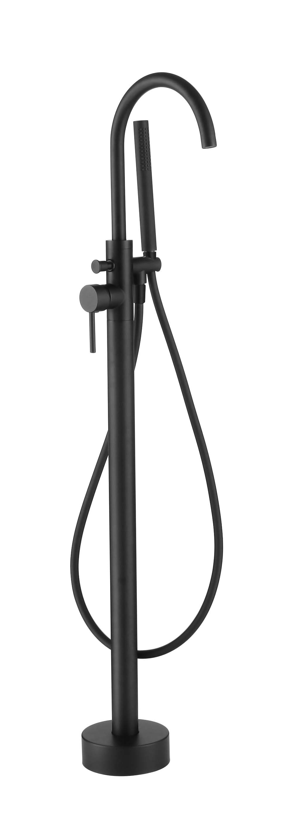 Bayou Pin Floorstanding Bath Shower Mixer - Matt Black