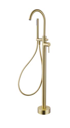 Bayou Pin Lux Floorstanding Bath Shower Mixer - Brushed Brass