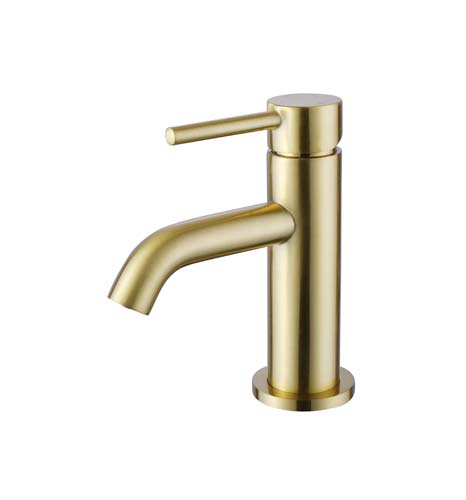 Bayou Pin Lux Mini Mono Basin Mixer - Brushed Brass