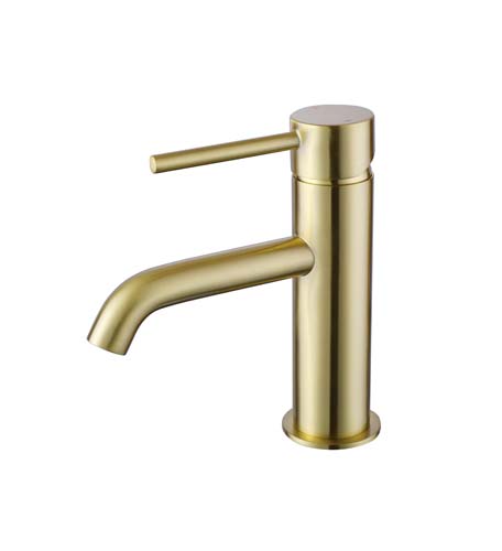 Bayou Pin Lux Monobloc Basin Mixer - Brushed Brass