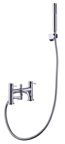 Bayou Pin Lux Deck Mounted Bath Shower Mixer - Chrome