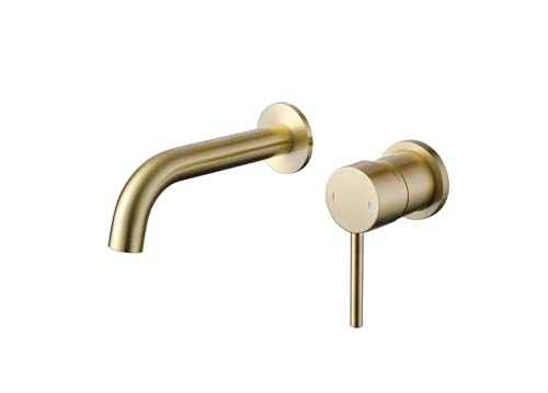 Bayou Pin Lux 2 Hole Mounted Basin Mixer - Brushed Brass