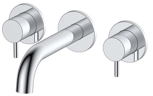 Bayou 3 Hole Wall Mounted Basin Mixer