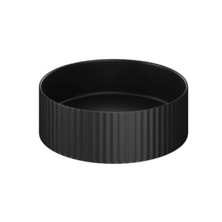 Bayou Pulse Patterned Bowl 36 x 36 x 12cm - Matt Black