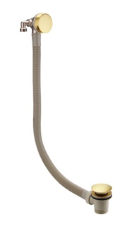 Bayou Overflow Bath Filler with Sprung Plug Waste Brushed Brass