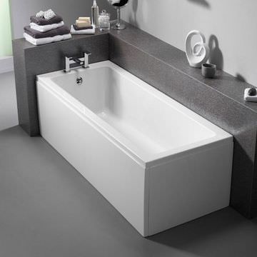 Bayou Elite Edge 1700 x 750mm Single Ended Bath - White