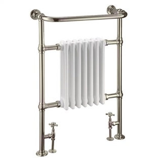 Burlington Radiators Trafalgar 60 x 95h x 24cm 558 watts - Brushed Nickel/White