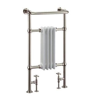 Burlington Bloomsbury Radiator - Brushed Nickel/White