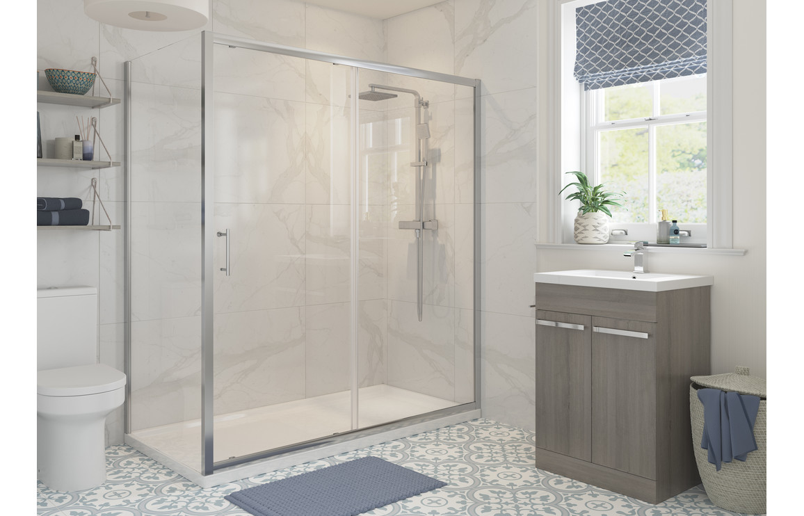 Bayou Corner Shower Enclosure with Sliding Door 1400 x 900  - Chrome 7