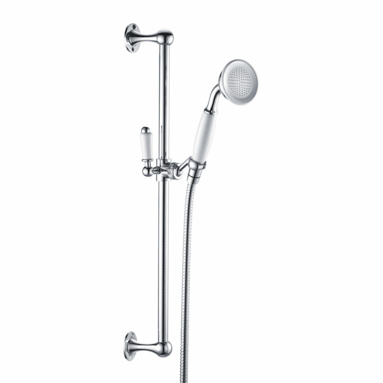 Bayou Shower Kits Traditional Slide Rail Kit - Chrome / White