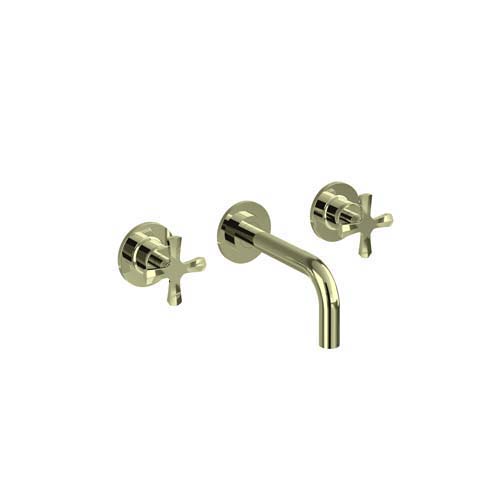 Riviera Brassware 3 Hole Wall Mounted Basin Mixer - Gold 1