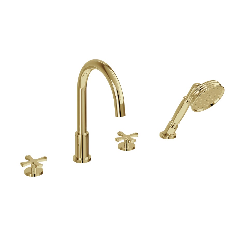 Burlington Riviera 4 Hole Bath Shower Mixer - Gold