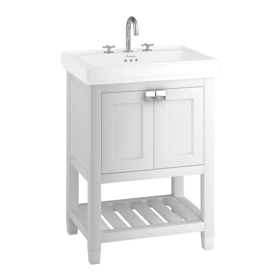 Riviera 65 x 80H - Matt White with Chrome Handles 4