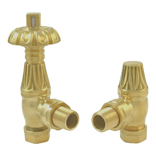 Redroom Traditional Radiator Valves - Brushed Brass