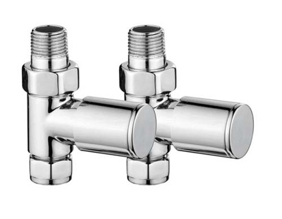 Redroom Straight Round Valve Pack - Chrome