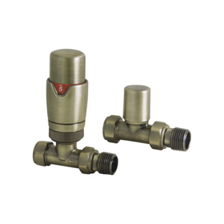 Bayou Straight Thermostatic Valve Pack - Brushed Brass