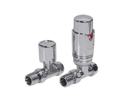 Straight Thermostatic Valve Pack - Chrome