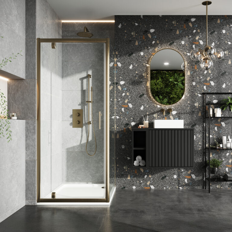 Bayou S6 Brushed Brass Pivot Door 800 - Brushed Brass 16