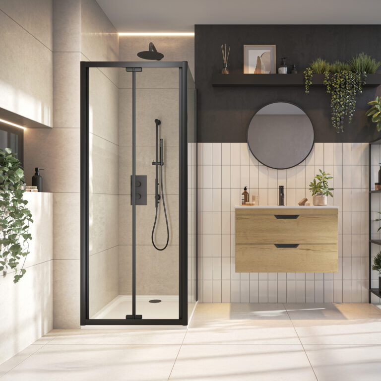 Bayou S6 Black Bifold Semi Frameless Door 800 - Black 14