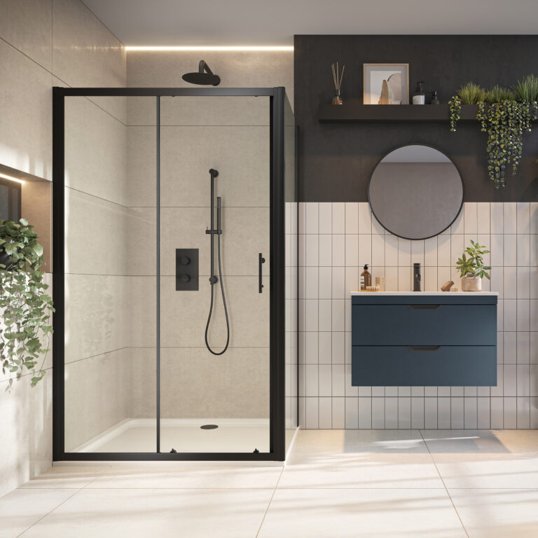 Bayou S6 Black Sliding Door 1000 - Black