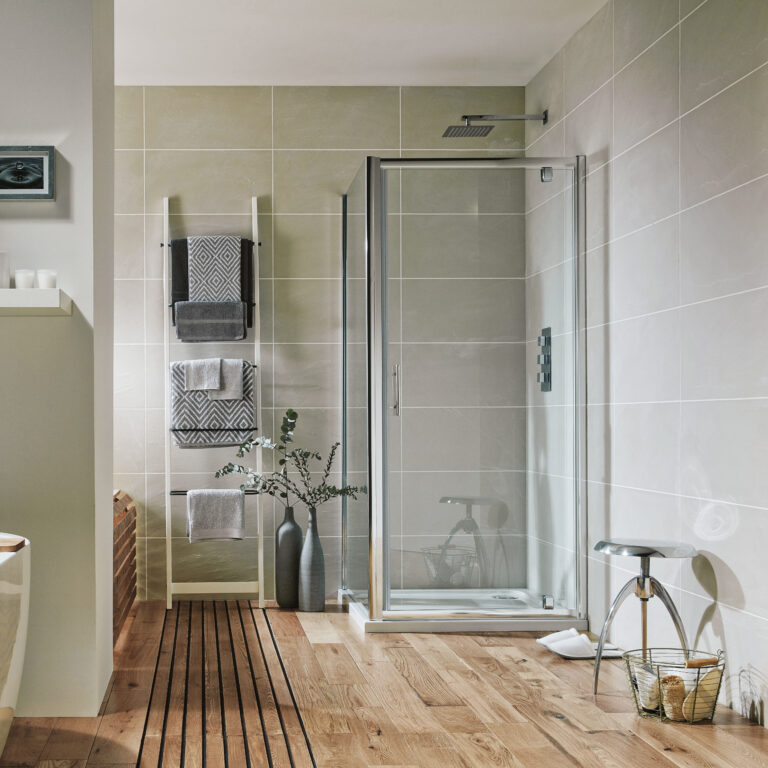 Bayou S6 Pivot Door 800 - Chrome