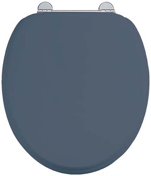 Burlington Soft Close Seat & Cover with Chrome Hinges - Blue 10
