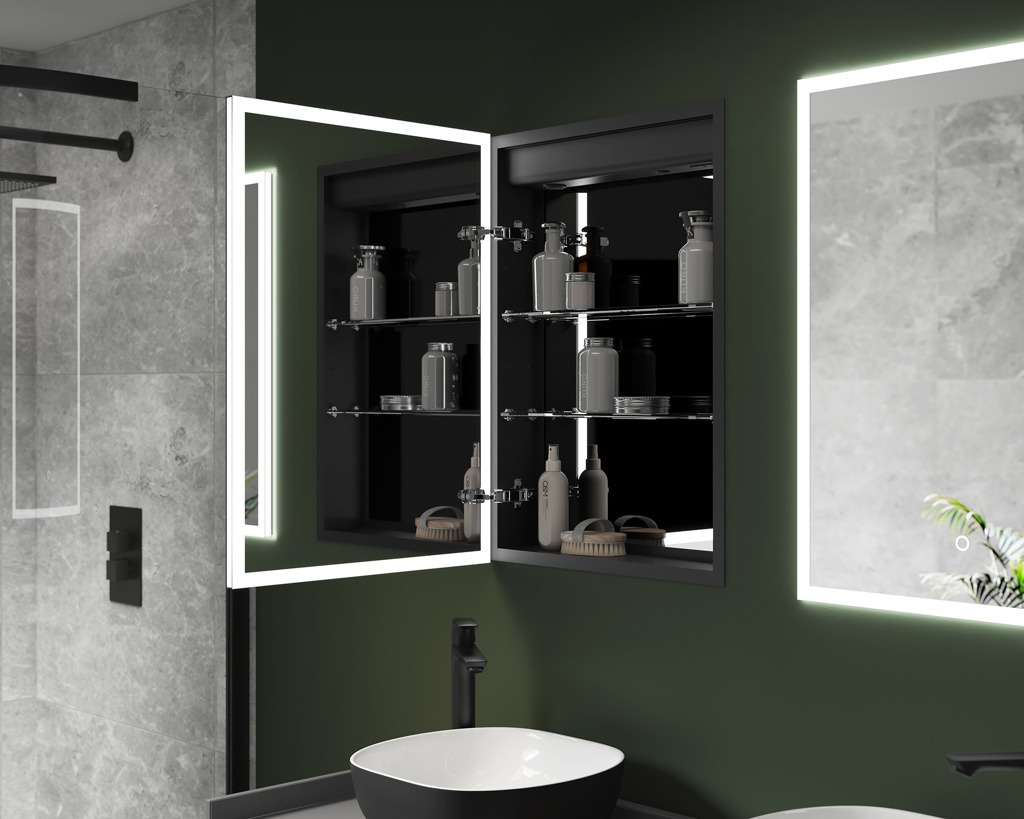 Sensio Eclipse Recessed Mirror Cabinet - Black