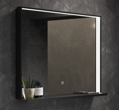 Sensio Element Shelf Mirror - Matt Black