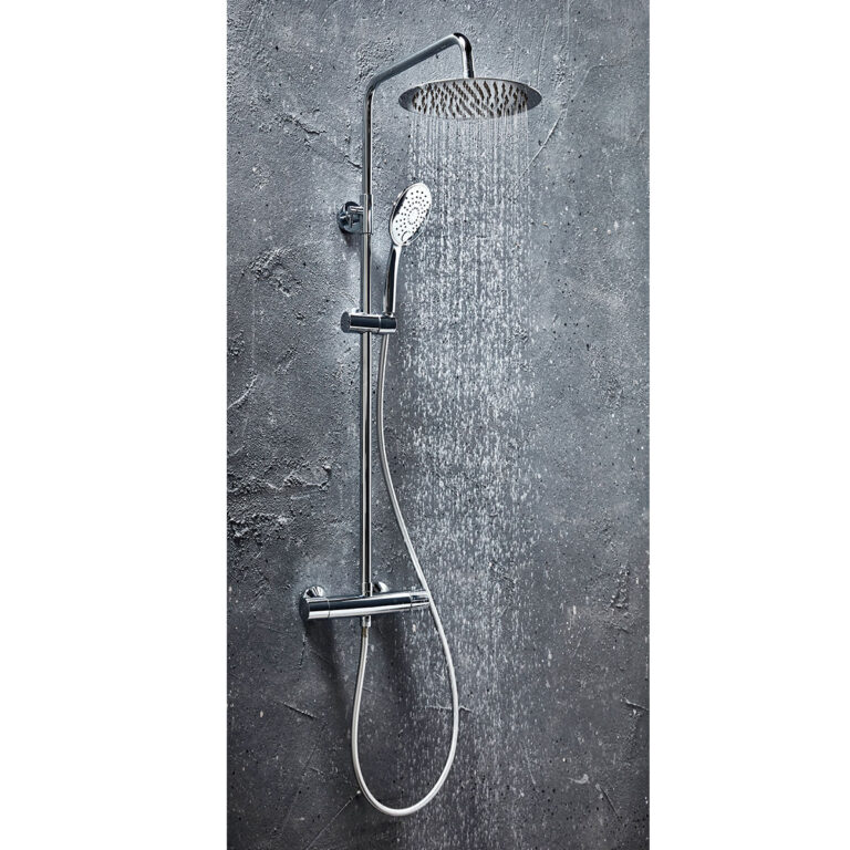 Bayou Messi Round Cool Touch Rigid Riser Shower - Chrome