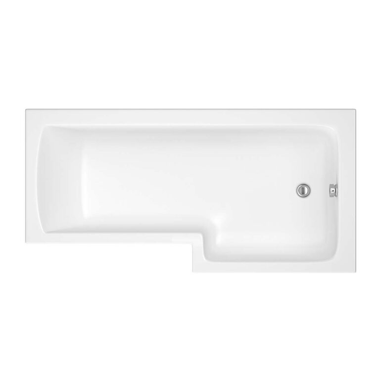 Bayou L Shape Shower Bath Right - White