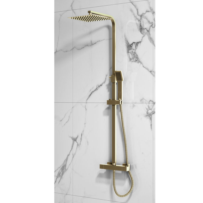 Bayou Elliot Rigid Riser Shower Square Rigid Riser Shower - Brushed Brass