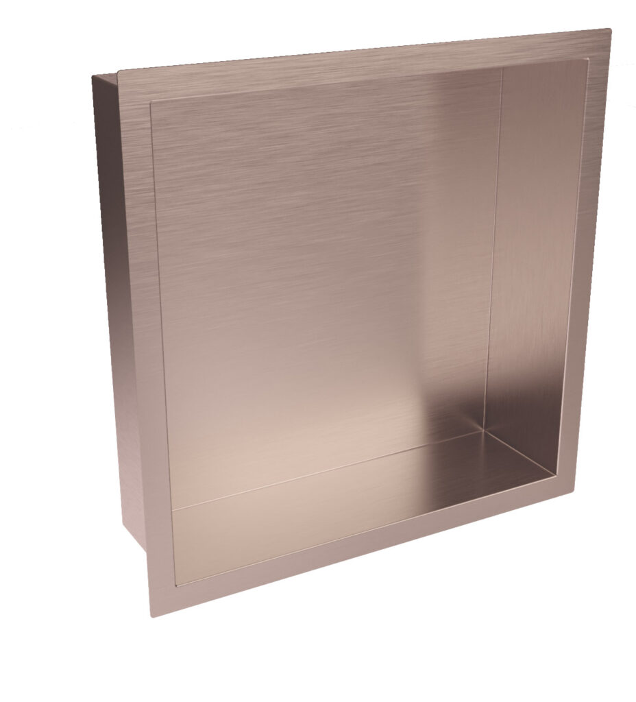 Bayou Inset Shower Niche 300 x 300mm - Brushed Bronze