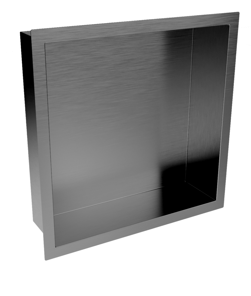 Bayou Inset Shower Niche 300 x 300mm - Gunmetal