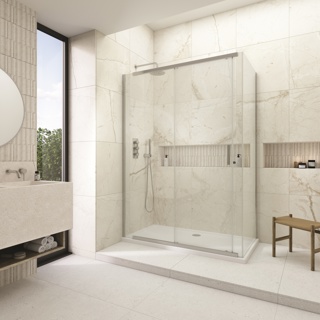 Kudos Siona Slider Door 1200mm Chrome Pack 1