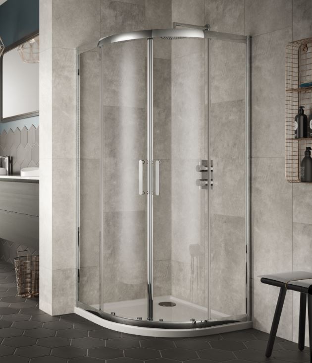 Bayou 8 Double Door Quadrant 900 x 900mm Enclosure - Chrome