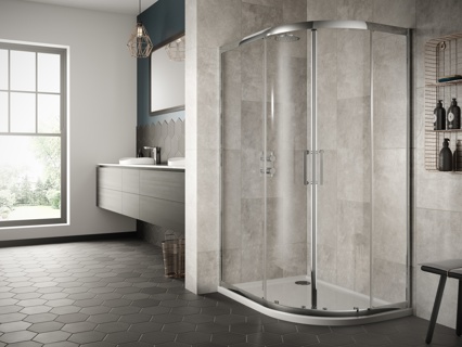 Bayou 8mm Offset Quadrant - Single Sliding Door 1200 x 900mm