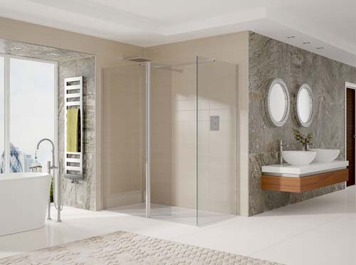 Bayou Wetrooms Glass Panel 600mm 550-580mm - Chrome