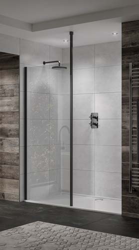 Bayou Wetrooms Glass Panel 400mm 350-380mm - Black