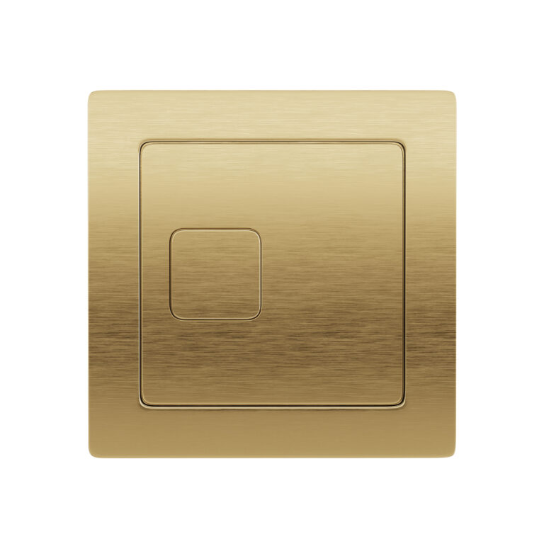 Bayou Concealed Cisterns Brass Dual Flush Plate Square - Brushed Brass 5