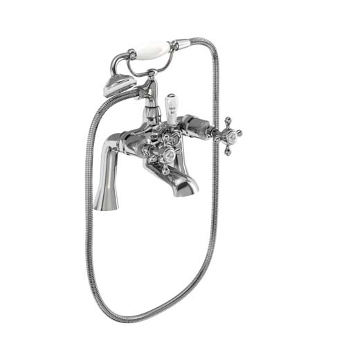 Burlington Stafford Deck Mounted Angled Bath Shower Mixer - Chrome