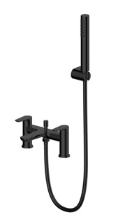 Bayou Stride Deck Mounted Bath Shower Mixer - Matt Black