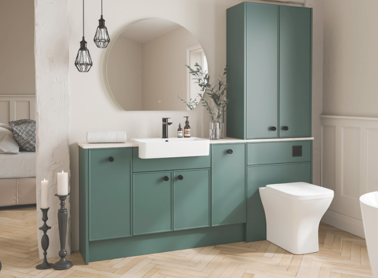 Zaneti Origin 600 Back to Wall WC Unit Fascia - Henley Blue 1