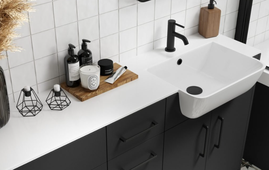 Zaneti Lussolite 12mm Worktop 1820 x 340  - White 2