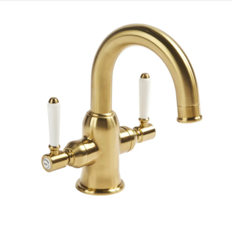 Roper Rhodes Keswick Basin Mixer With Click Waste - Brushed Brass