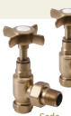 Bayou Traditional Angled Cross Head Valves Pack - Brushed Brass