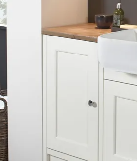 Roper Rhodes 200 x 218 Slim Depth Floor Cupboard Unit with Fascia Door Pack - Oak / Chalk White