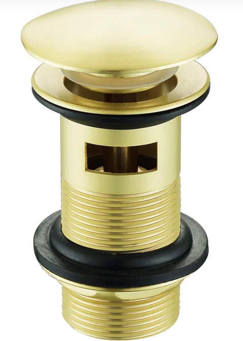 Bayou Sprung Plug Basin Waste Slotted - Brushed Brass