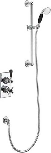 Burlington Trent Thermostatic Single Outlet Concealed Shower Valve with Rail, Hose and Handset